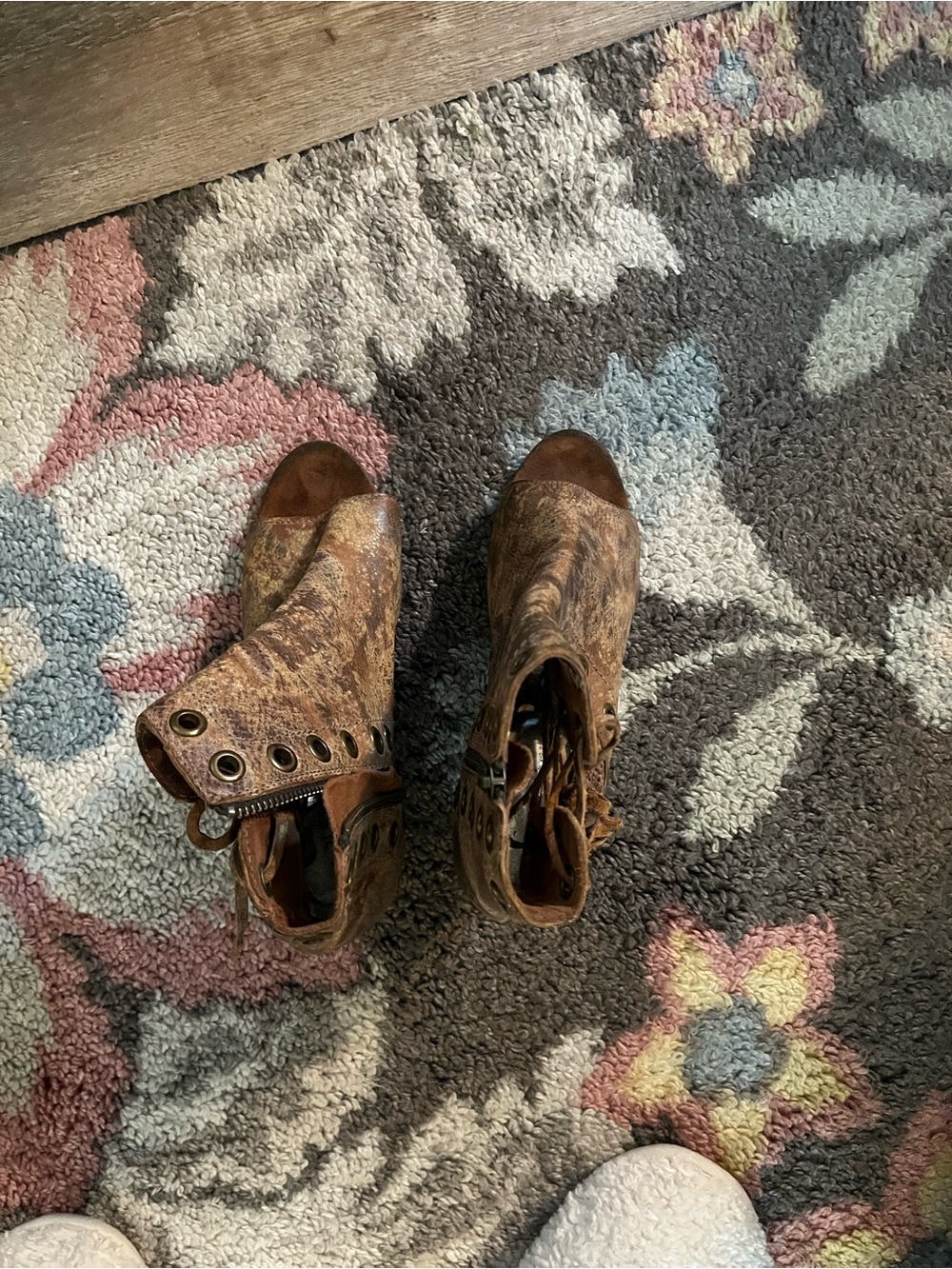 Women’s Brown Distressed Ankle Booties